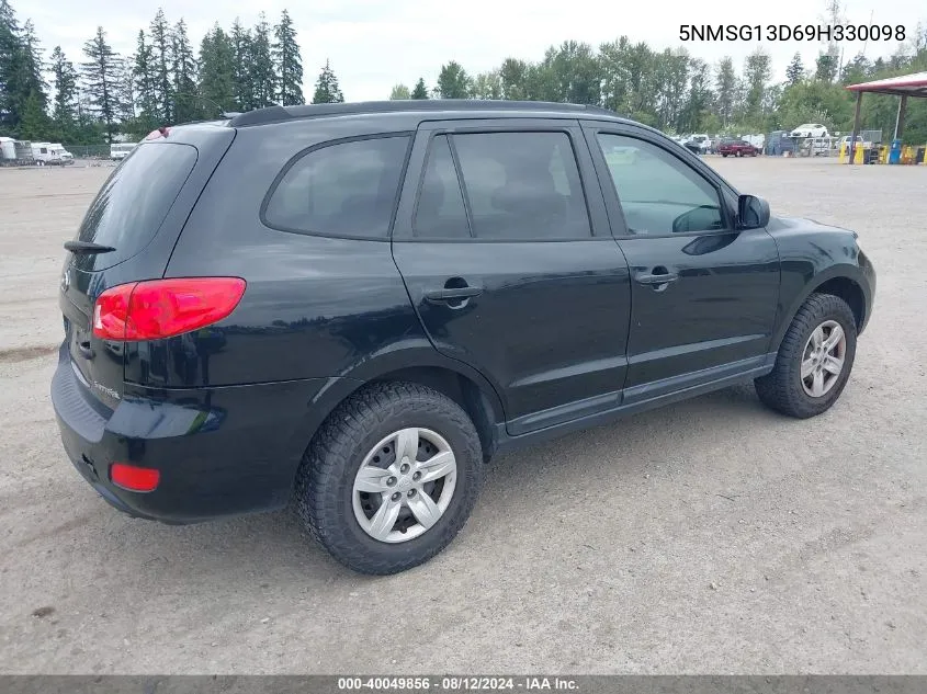 5NMSG13D69H330098 2009 Hyundai Santa Fe Gls