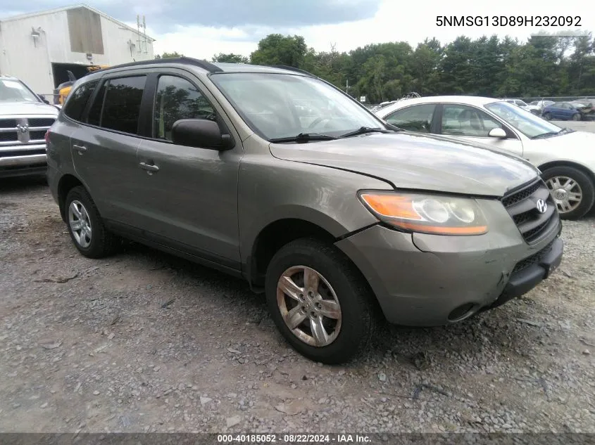 2009 Hyundai Santa Fe Gls VIN: 5NMSG13D89H232092 Lot: 40185052