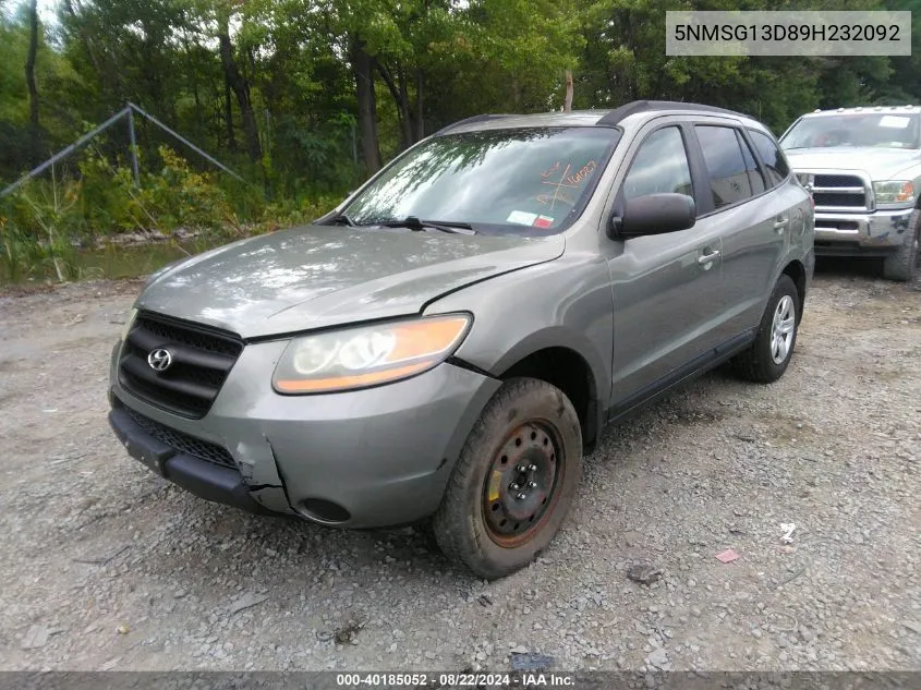 5NMSG13D89H232092 2009 Hyundai Santa Fe Gls