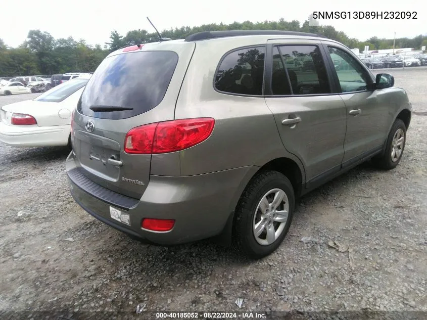 5NMSG13D89H232092 2009 Hyundai Santa Fe Gls