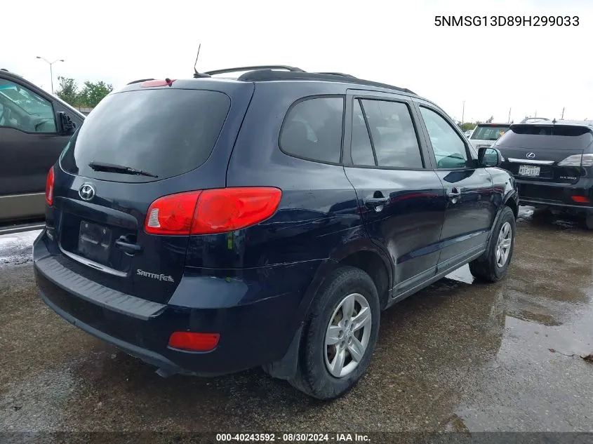 5NMSG13D89H299033 2009 Hyundai Santa Fe Gls