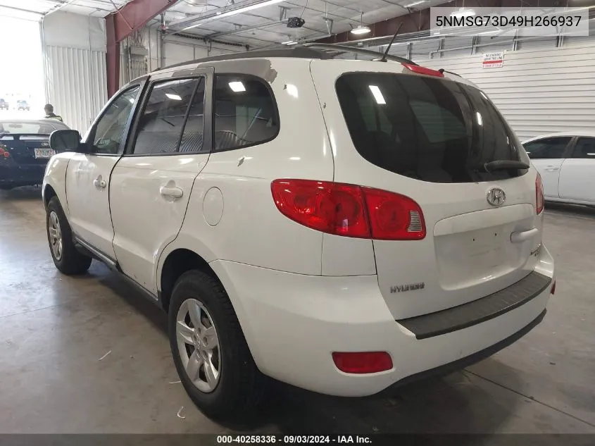 2009 Hyundai Santa Fe Gls VIN: 5NMSG73D49H266937 Lot: 40258336