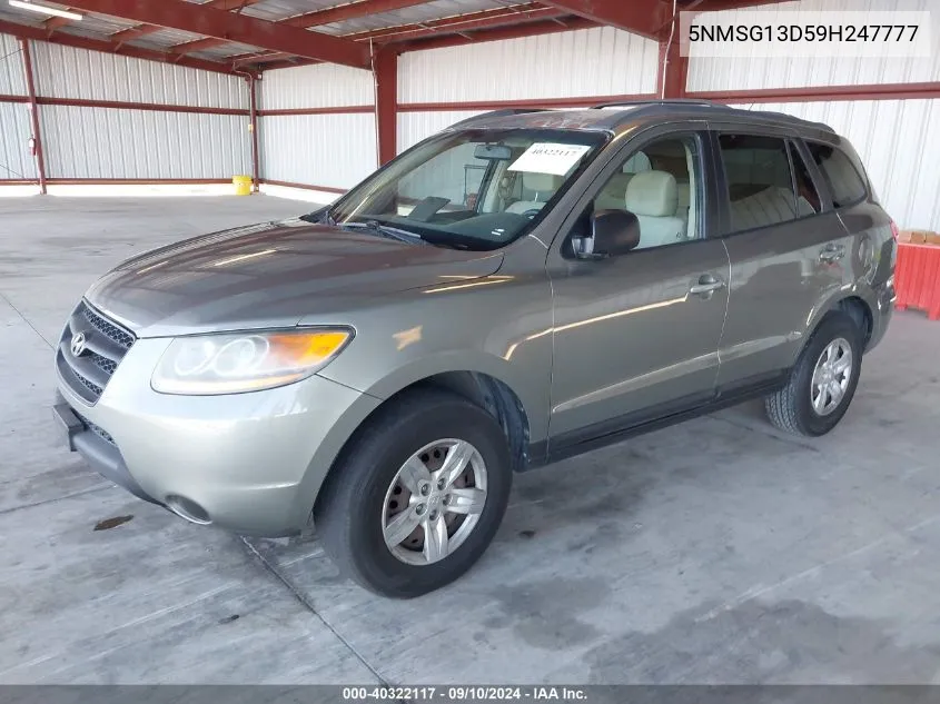 2009 Hyundai Santa Fe Gls VIN: 5NMSG13D59H247777 Lot: 40322117