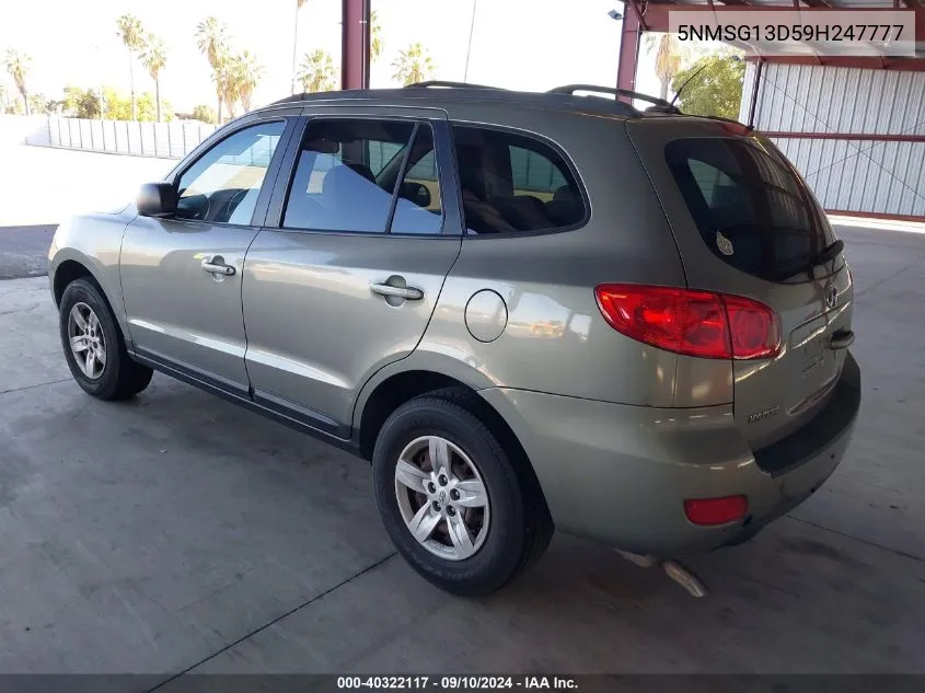 5NMSG13D59H247777 2009 Hyundai Santa Fe Gls