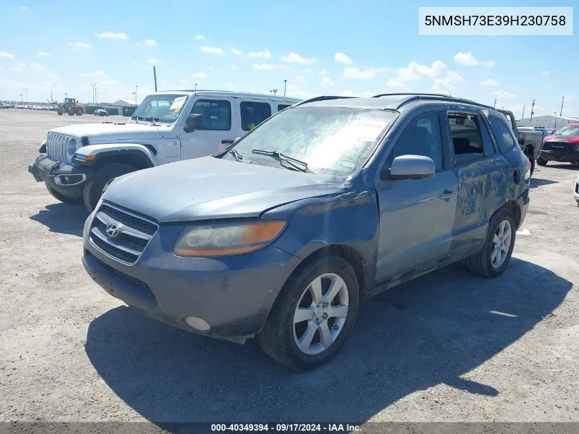 2009 Hyundai Santa Fe Limited VIN: 5NMSH73E39H230758 Lot: 40349394