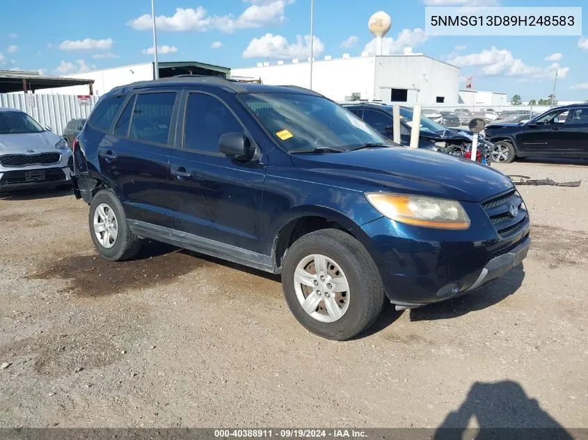 2009 Hyundai Santa Fe Gls VIN: 5NMSG13D89H248583 Lot: 40388911