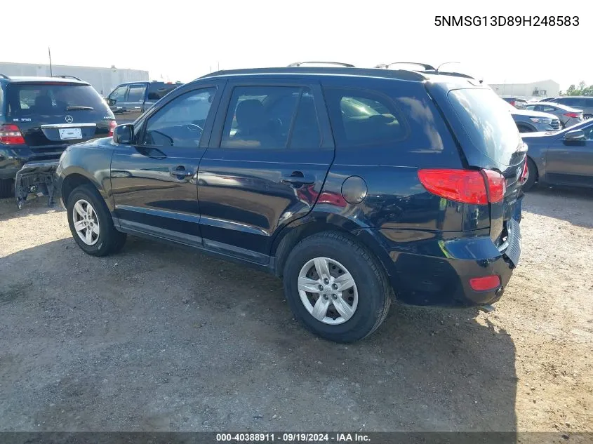 5NMSG13D89H248583 2009 Hyundai Santa Fe Gls