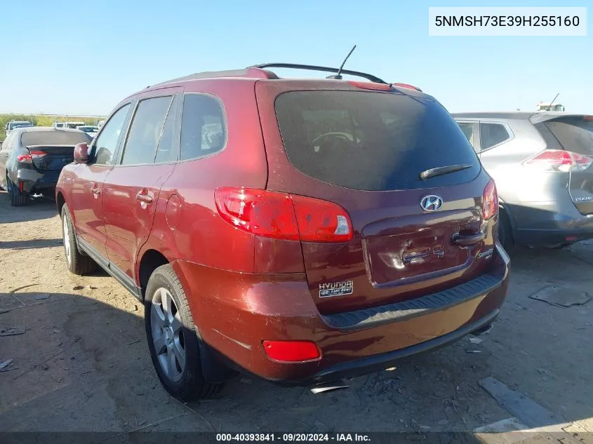 2009 Hyundai Santa Fe Se VIN: 5NMSH73E39H255160 Lot: 40393841