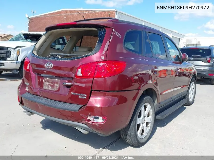 2009 Hyundai Santa Fe Limited VIN: 5NMSH13E09H270972 Lot: 40401457