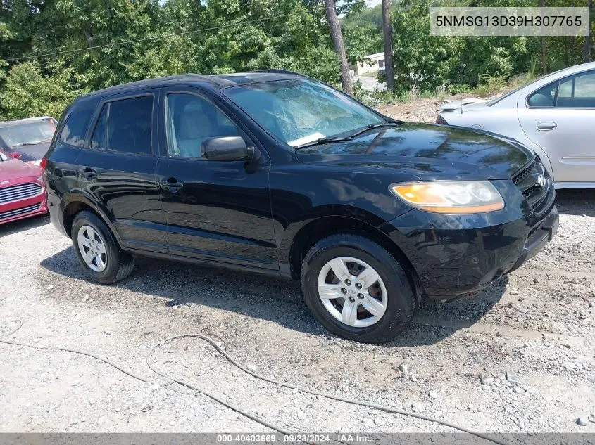 2009 Hyundai Santa Fe Gls VIN: 5NMSG13D39H307765 Lot: 40403669