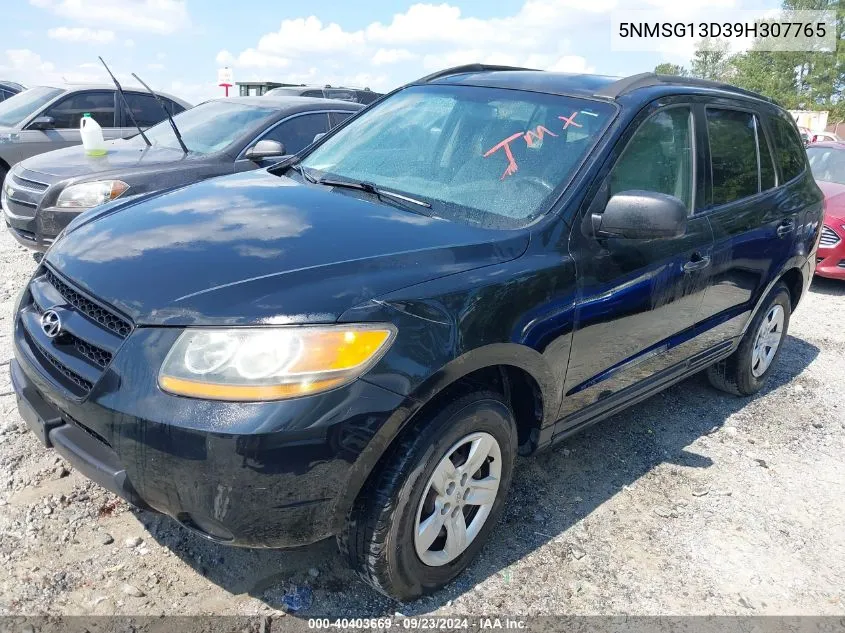 2009 Hyundai Santa Fe Gls VIN: 5NMSG13D39H307765 Lot: 40403669