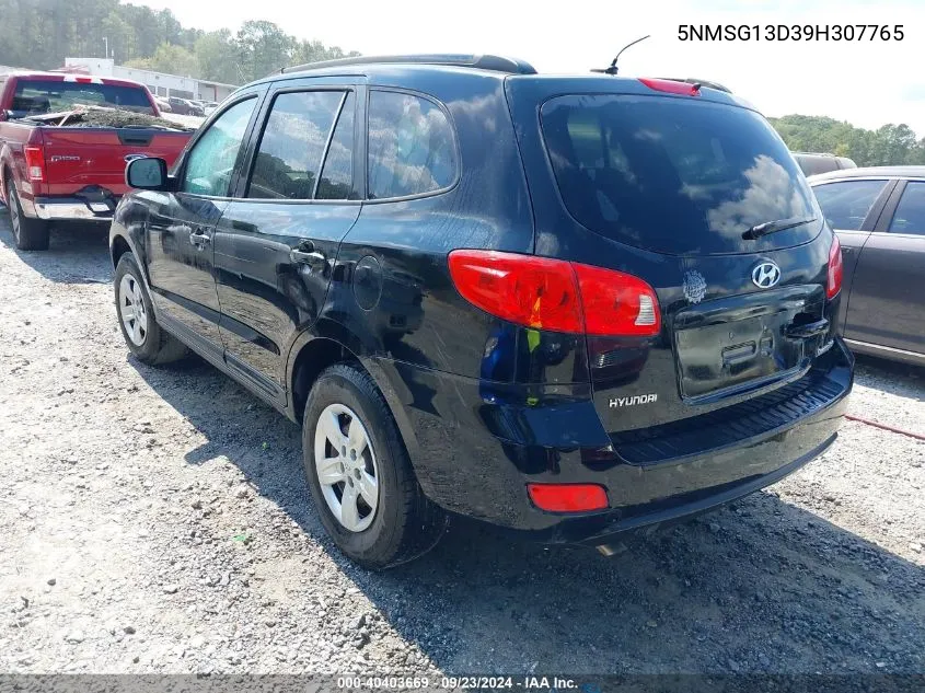 5NMSG13D39H307765 2009 Hyundai Santa Fe Gls