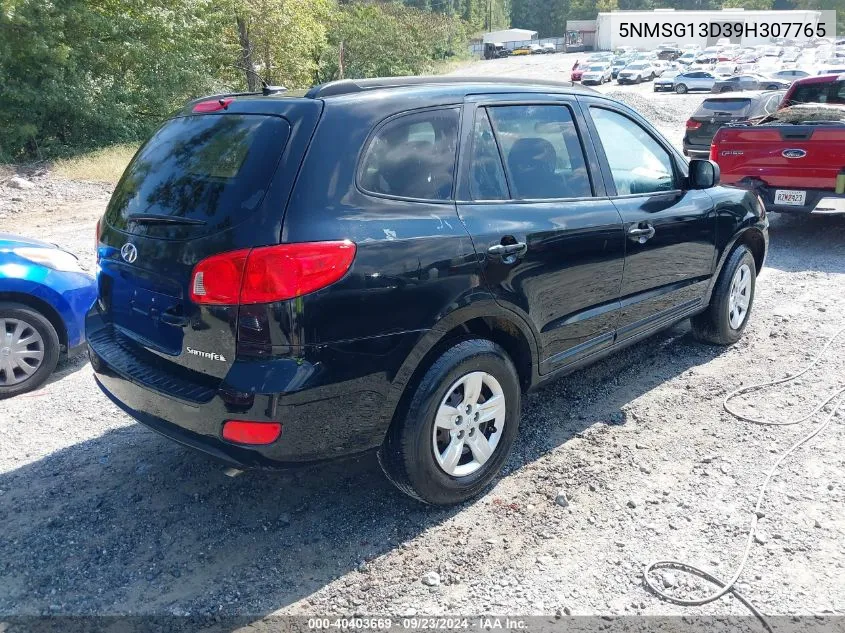 2009 Hyundai Santa Fe Gls VIN: 5NMSG13D39H307765 Lot: 40403669