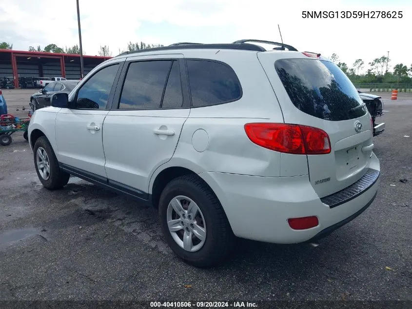 5NMSG13D59H278625 2009 Hyundai Santa Fe Gls