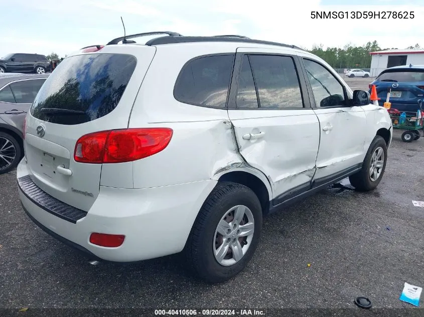 5NMSG13D59H278625 2009 Hyundai Santa Fe Gls