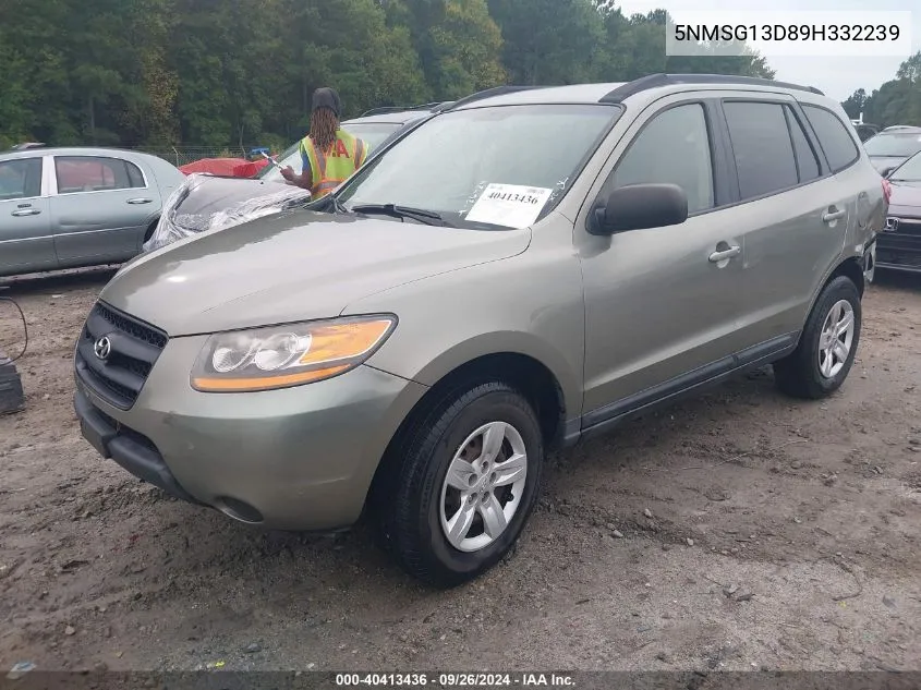 2009 Hyundai Santa Fe Gls VIN: 5NMSG13D89H332239 Lot: 40413436