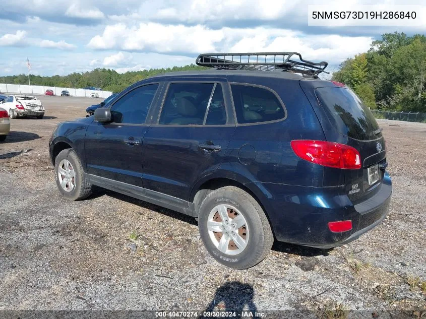 2009 Hyundai Santa Fe Gls VIN: 5NMSG73D19H286840 Lot: 40470274