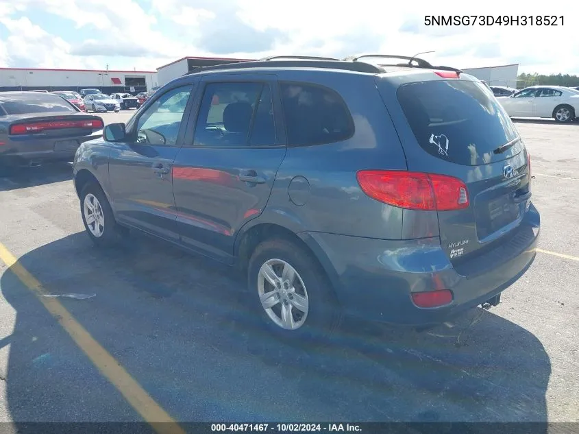 5NMSG73D49H318521 2009 Hyundai Santa Fe Gls