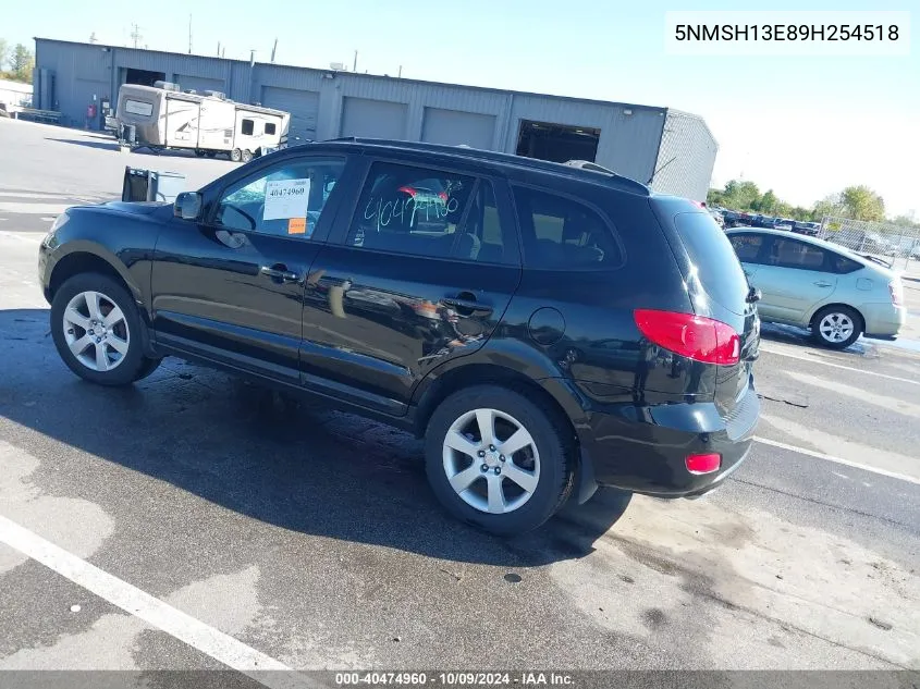 2009 Hyundai Santa Fe Se VIN: 5NMSH13E89H254518 Lot: 40474960