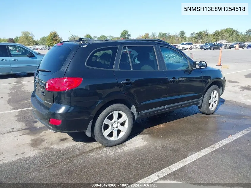 2009 Hyundai Santa Fe Se VIN: 5NMSH13E89H254518 Lot: 40474960