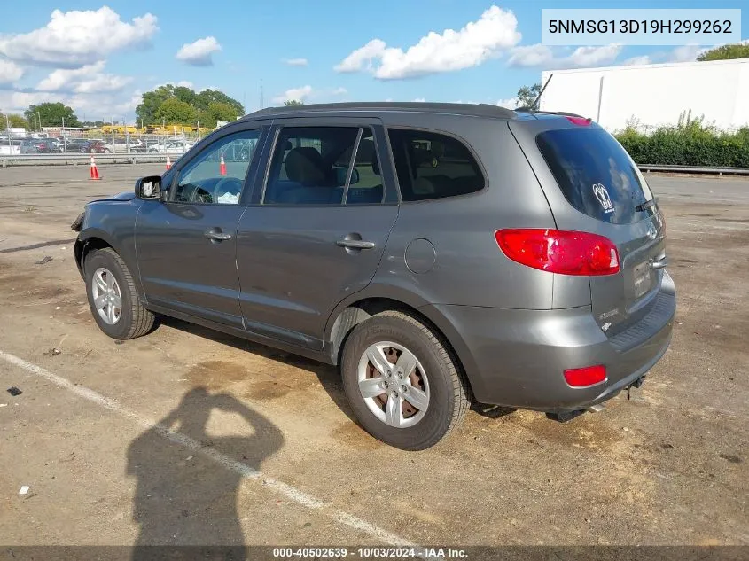 2009 Hyundai Santa Fe Gls VIN: 5NMSG13D19H299262 Lot: 40502639