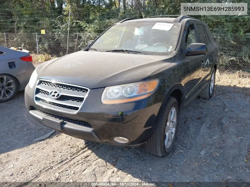 2009 Hyundai Santa Fe Limited VIN: 5NMSH13E69H285993 Lot: 40504366