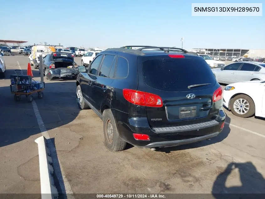 2009 Hyundai Santa Fe Gls VIN: 5NMSG13DX9H289670 Lot: 40549729