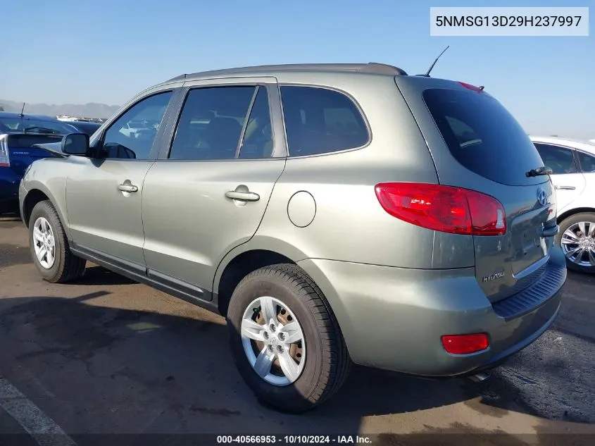 2009 Hyundai Santa Fe Gls VIN: 5NMSG13D29H237997 Lot: 40566953