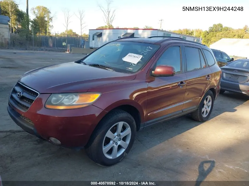 2009 Hyundai Santa Fe Se VIN: 5NMSH13EX9H244248 Lot: 40578592