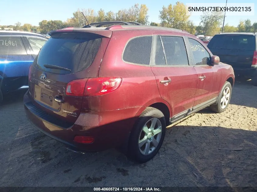 2009 Hyundai Santa Fe Limited VIN: 5NMSH73EX9H302135 Lot: 40605724