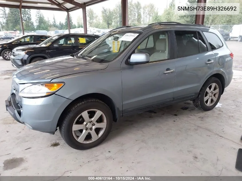 2009 Hyundai Santa Fe Limited VIN: 5NMSH73E89H326692 Lot: 40613164