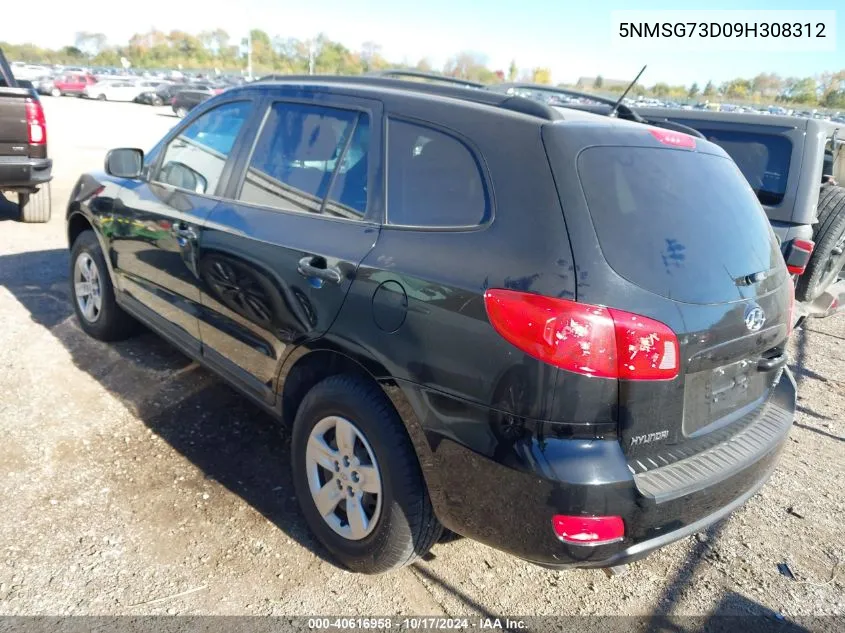 5NMSG73D09H308312 2009 Hyundai Santa Fe Gls