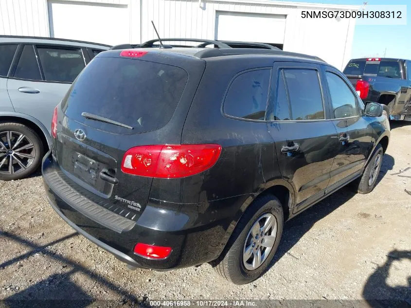 2009 Hyundai Santa Fe Gls VIN: 5NMSG73D09H308312 Lot: 40616958