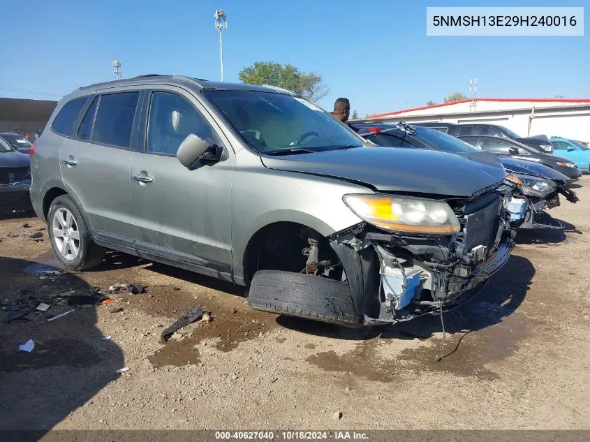 2009 Hyundai Santa Fe Limited VIN: 5NMSH13E29H240016 Lot: 40627040