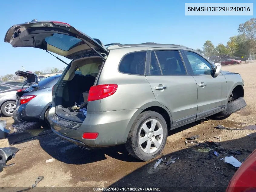 5NMSH13E29H240016 2009 Hyundai Santa Fe Limited