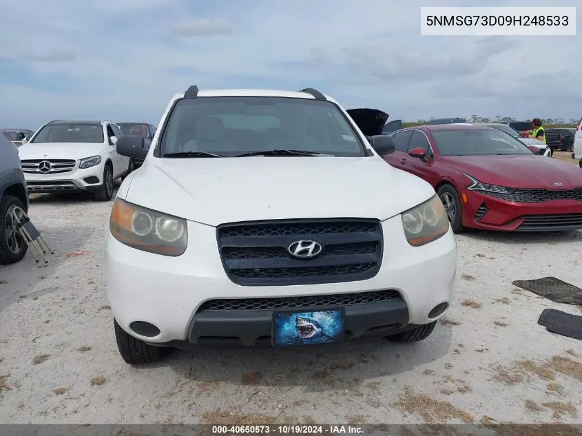 5NMSG73D09H248533 2009 Hyundai Santa Fe Gls