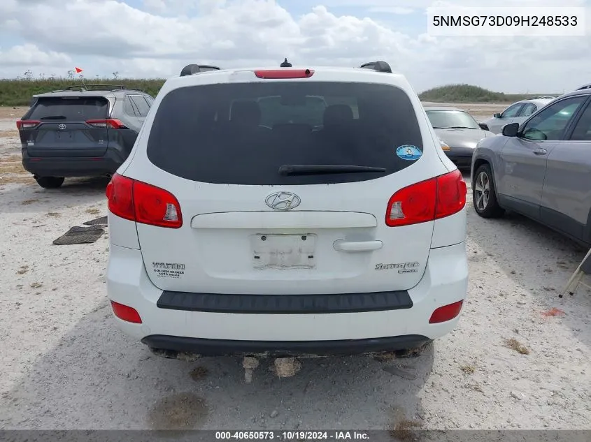 5NMSG73D09H248533 2009 Hyundai Santa Fe Gls