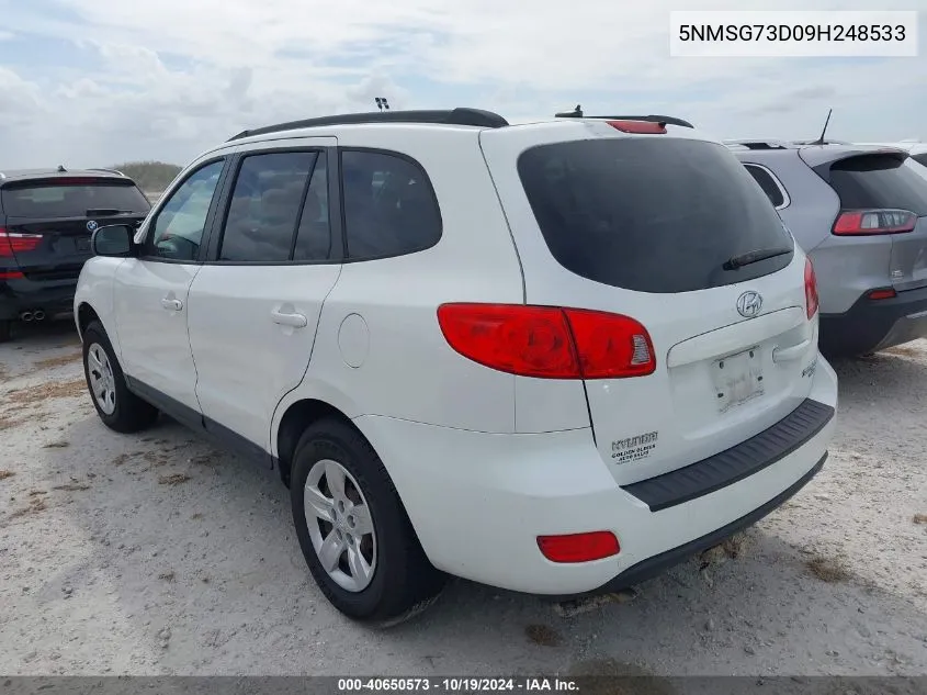 5NMSG73D09H248533 2009 Hyundai Santa Fe Gls