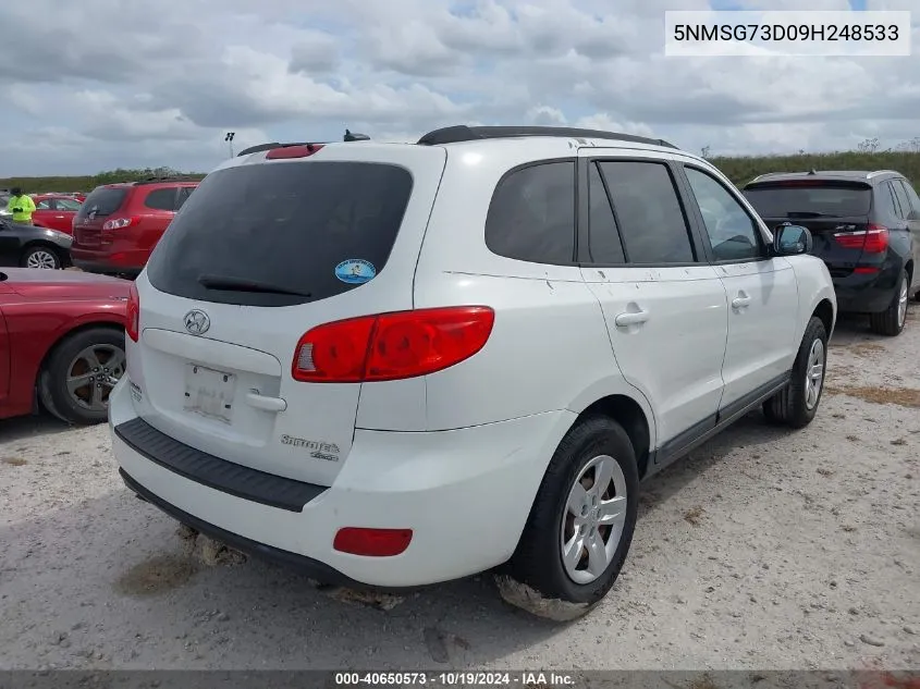 5NMSG73D09H248533 2009 Hyundai Santa Fe Gls