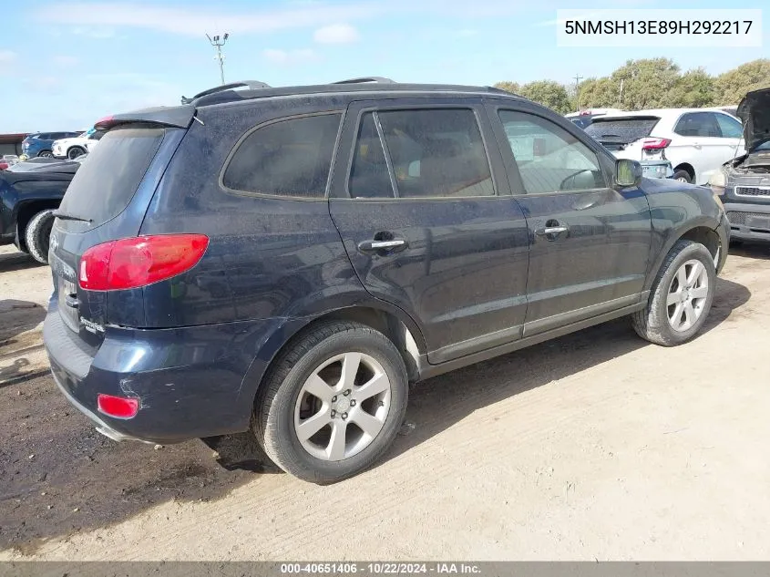 5NMSH13E89H292217 2009 Hyundai Santa Fe Limited