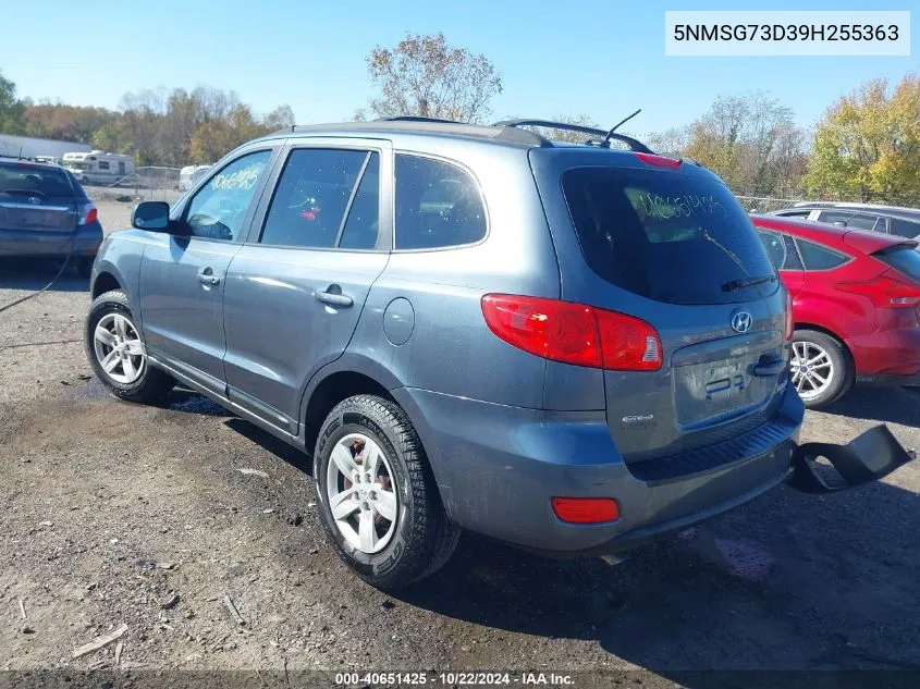 2009 Hyundai Santa Fe Gls VIN: 5NMSG73D39H255363 Lot: 40651425