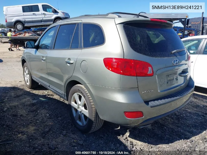 2009 Hyundai Santa Fe Limited VIN: 5NMSH13E89H241221 Lot: 40651750