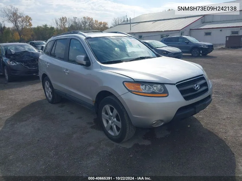 5NMSH73E09H242138 2009 Hyundai Santa Fe Se