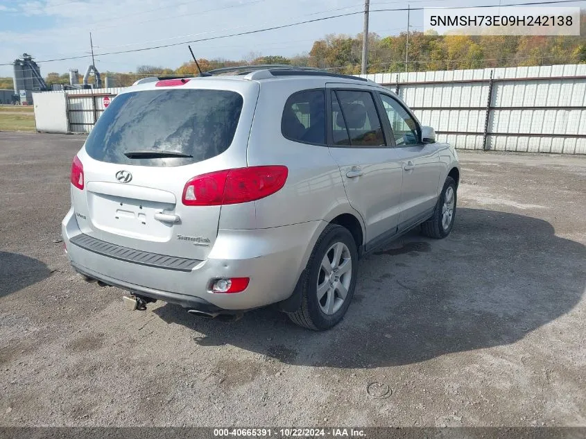 5NMSH73E09H242138 2009 Hyundai Santa Fe Se