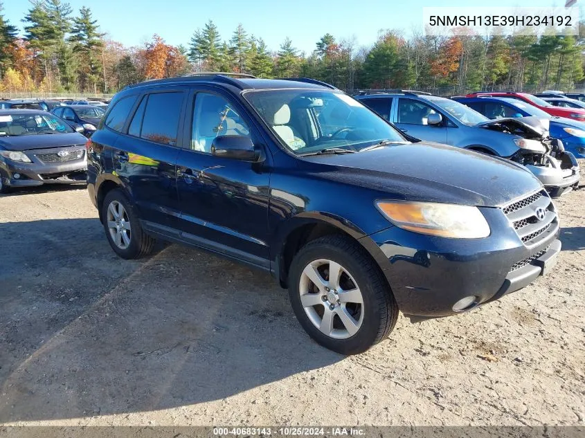 2009 Hyundai Santa Fe Se VIN: 5NMSH13E39H234192 Lot: 40683143