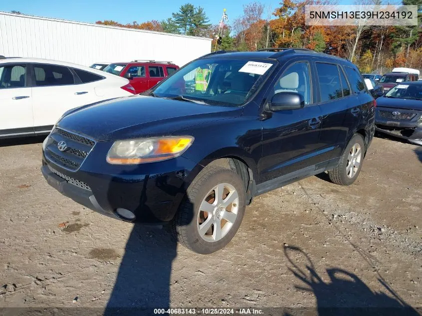 2009 Hyundai Santa Fe Se VIN: 5NMSH13E39H234192 Lot: 40683143