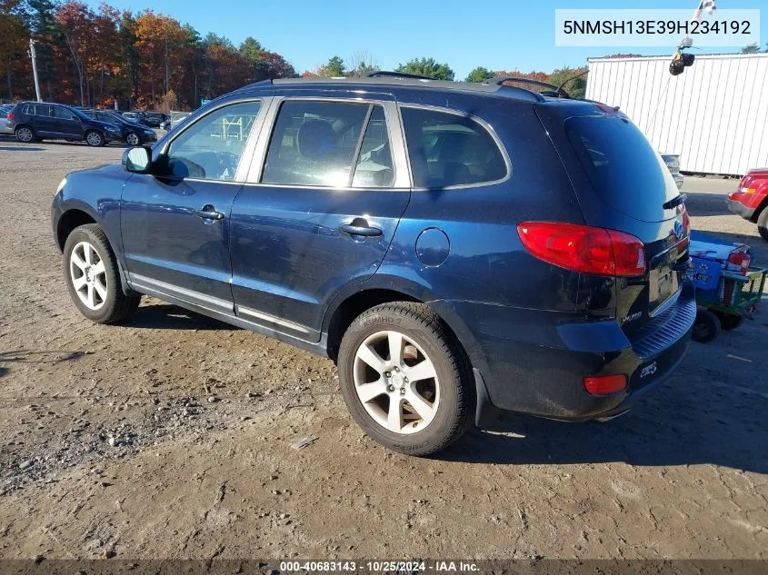 2009 Hyundai Santa Fe Se VIN: 5NMSH13E39H234192 Lot: 40683143