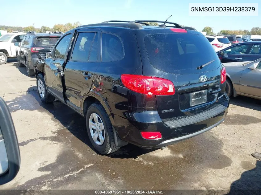 2009 Hyundai Santa Fe Gls VIN: 5NMSG13D39H238379 Lot: 40697951