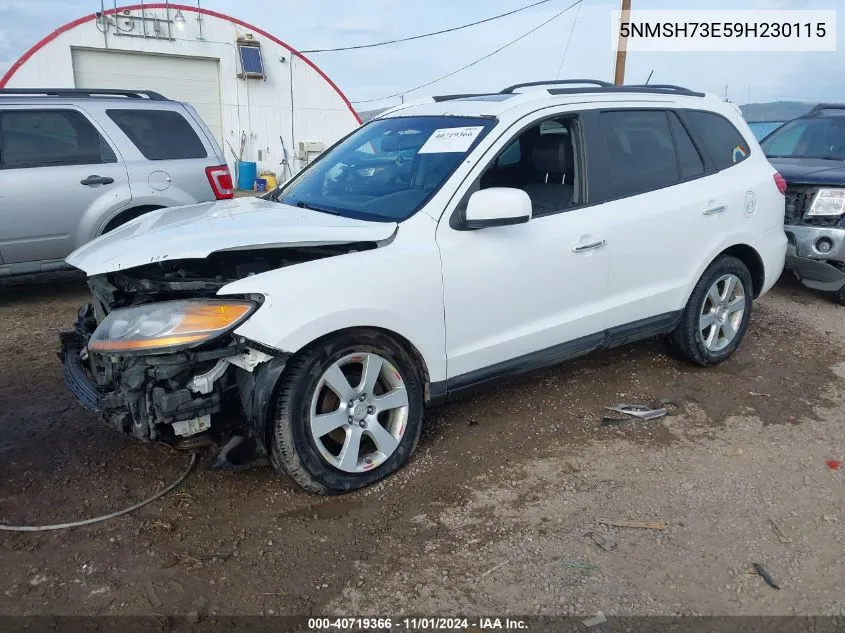 2009 Hyundai Santa Fe Limited VIN: 5NMSH73E59H230115 Lot: 40719366