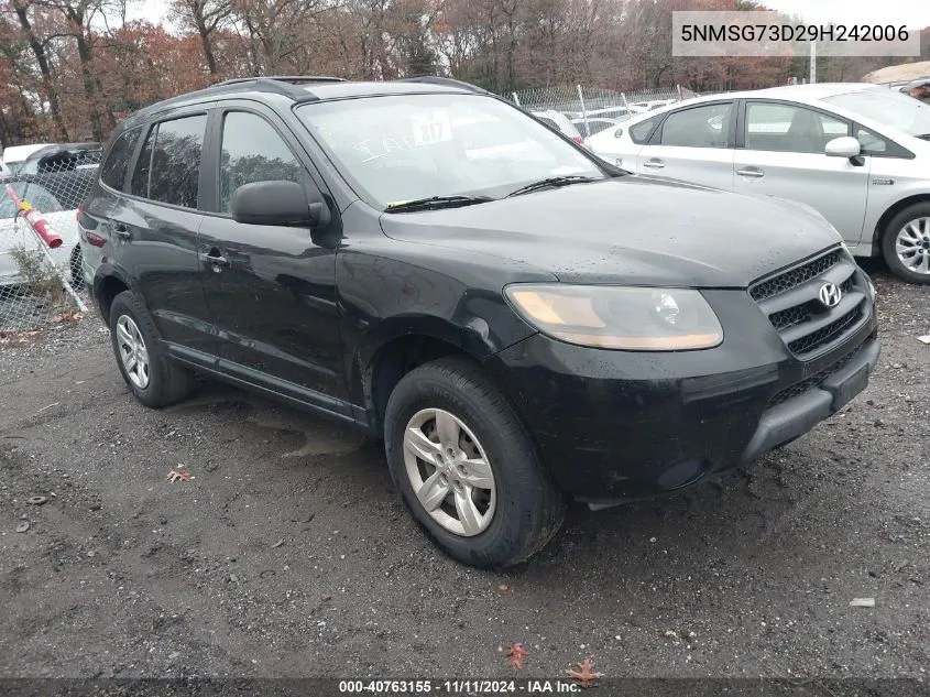 2009 Hyundai Santa Fe Gls VIN: 5NMSG73D29H242006 Lot: 40763155